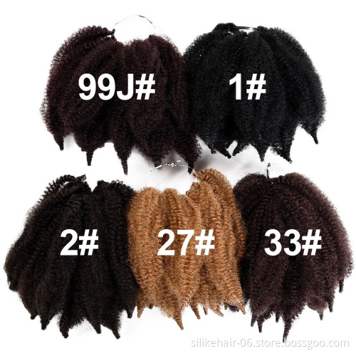 Faux Locs Braiding Hair Synthetic Crochet Hair Extensions Marley Afro curl marley braid hair Top Quality Ombre Marley Braids